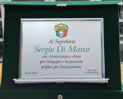 Targa riconoscenza e stima a Sergio Di Marco