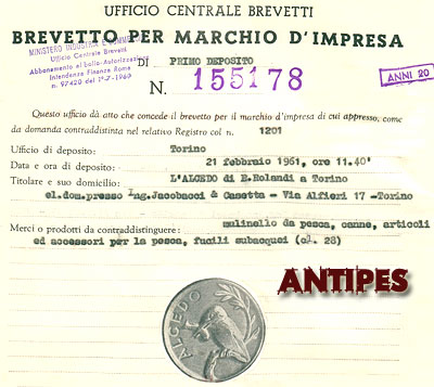 ALCEDO - riconferma registrazione marchio d'impresa - febbraio 1961