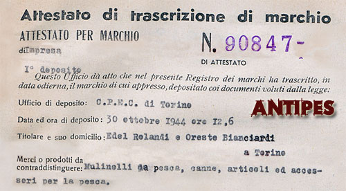 ALCEDO brevetto marchio impresa Ottobre 1944