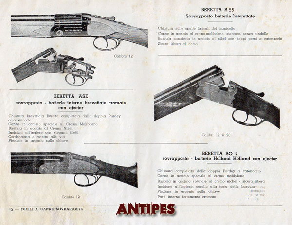 Alcedo - Catalogo Armi anni "50 - fucile Beretta S55 e SO2